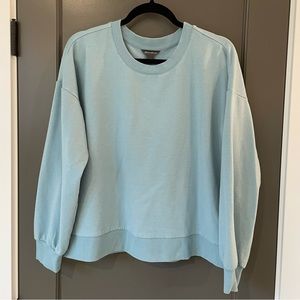 Eddie Bauer Cozy Camp Puff-Sleeve Sweatshirt - Sea Blue